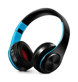 ZAPET Draadloze Koptelefoon Bluetooth Wireless Headphones Stereo Gaming Blauw-Zwart