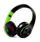 ZAPET Casque sans fil Bluetooth Casque sans fil Stéréo Gaming Vert-Noir