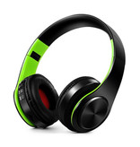 ZAPET Draadloze Koptelefoon Bluetooth Wireless Headphones Stereo Gaming Groen-Zwart