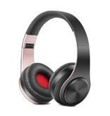 ZAPET Casque sans fil Bluetooth Casque sans fil Stéréo Gaming Rose-Noir