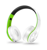 ZAPET Casque sans fil Bluetooth Casque sans fil Stéréo Gaming Vert-Blanc