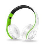 ZAPET Cuffie senza fili Cuffie senza fili Bluetooth Cuffie stereo da gioco Verde-Bianco