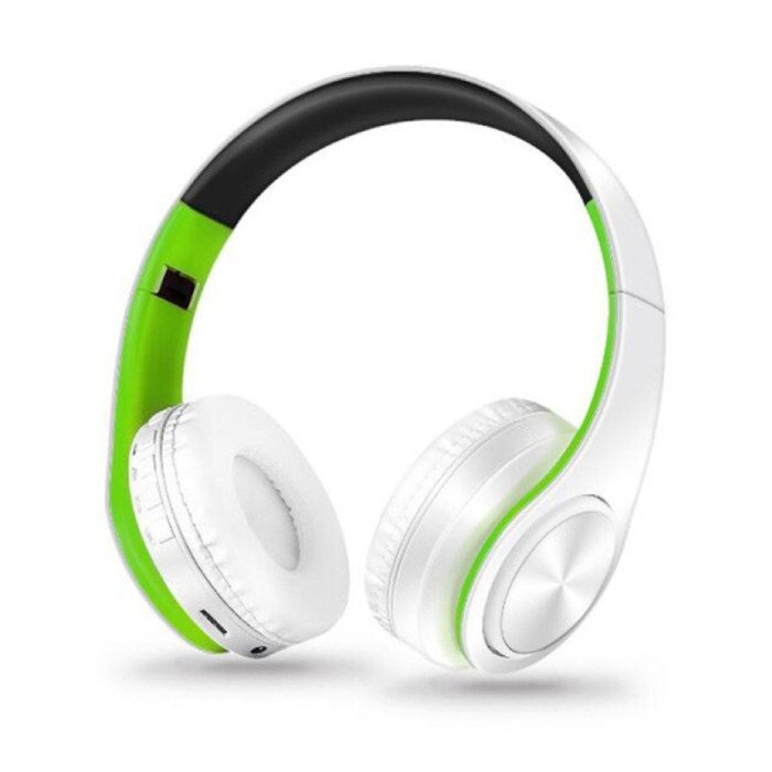 Cuffie senza fili Cuffie senza fili Bluetooth Cuffie stereo da gioco Verde-Bianco