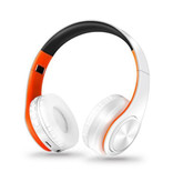 ZAPET Draadloze Koptelefoon Bluetooth Wireless Headphones Stereo Gaming Oranje-Wit