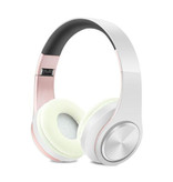 ZAPET Cuffie senza fili Cuffie senza fili Bluetooth Cuffie stereo da gioco Rosa-Bianco