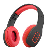 KOMC Wireless Headphones Bluetooth Wireless Headphones Stereo Gaming Red
