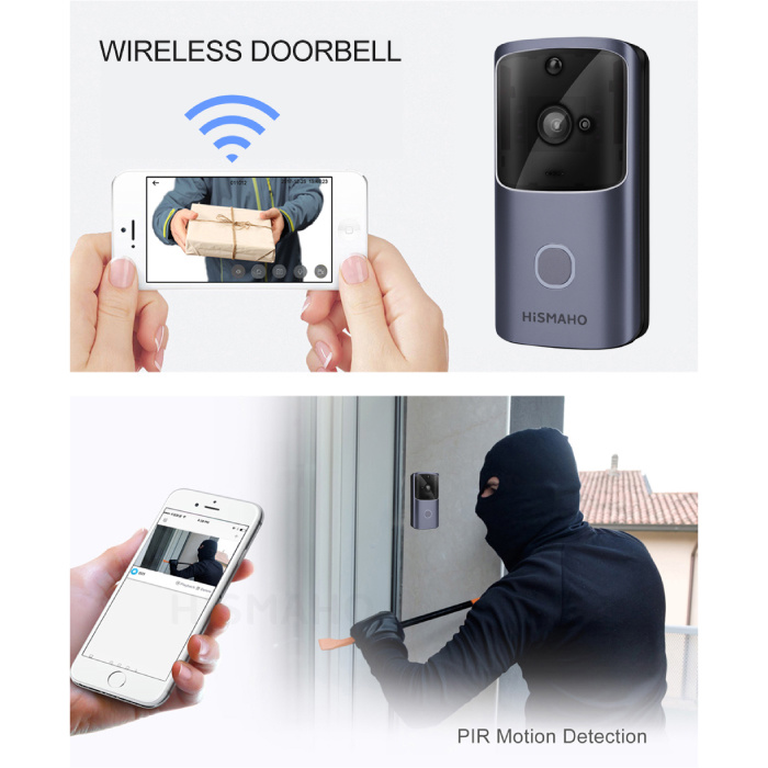 Deurbel met en WiFi - Intercom Draadloze Smart Home Security Stuff Enough.be
