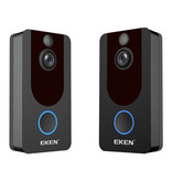 EKEN Y7 Deurbel met Camera en WiFi - Intercom Draadloze Smart Home Security Alarm IR Night Vision