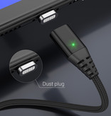 PZOZ USB 2.0 - Câble de charge magnétique USB-C Câble de données de chargeur en nylon tressé de 1 mètre de données Android noir