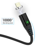 PZOZ USB 2.0 - Micro-USB Magnetische Oplaadkabel 1 Meter Gevlochten Nylon Oplader Data Kabel Data Android  Zwart