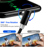 INIU USB 2.0 - Câble de charge magnétique iPhone Lightning Câble de données de chargeur en nylon tressé de 1 mètre de données noir