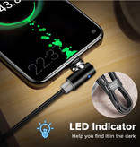 INIU USB 2.0 - Câble de charge magnétique iPhone Lightning 1 mètre Câble de données de chargeur en nylon tressé Data Silver