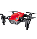 Stuff Certified® S9W Mini RC Pocket Drone Quadcopter Toy with Gyro Stabilization Red