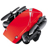 Stuff Certified® S9W Mini RC Pocket Drone Quadcopter Toy con Gyro Stabilization Red