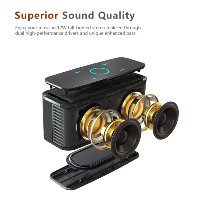 Doss Bluetooth 4.0 Soundbox Wireless-Lautsprecher Externer Wireless-Lautsprecher Schwarz