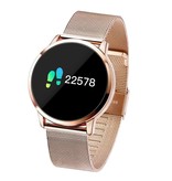 Stuff Certified® Original Q8 Smartband Fitness Sport activité Tracker Smartwatch montre Smartphone OLED iOS Android iPhone Samsung Huawei or Rose métal