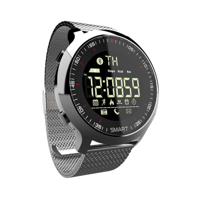 MK18 Étanche Sport Smartwatch Fitness Activité Tracker Smartphone Montre iOS Android iPhone Samsung Huawei Argent