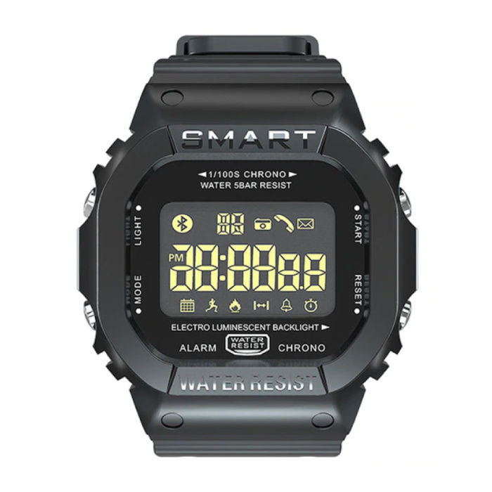 Lokmat MK22 Reloj inteligente deportivo a prueba de agua con rastreador de actividad física Reloj inteligente iOS Android iPhone Samsung Huawei Negro