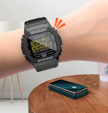 Lokmat MK22 Wodoodporny sportowy Smartwatch Fitness Activity Tracker Smartfon Zegarek iOS Android iPhone Samsung Huawei Czarny