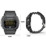 Lokmat MK22 Waterdichte Sport Smartwatch Fitness Activity Tracker Smartphone Horloge iOS Android iPhone Samsung Huawei Zwart