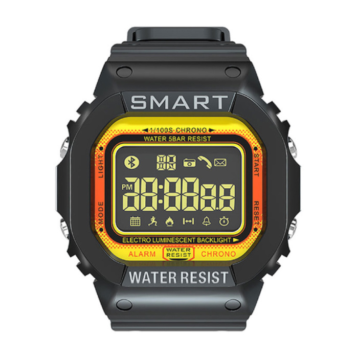 MK22 Impermeable Deporte Smartwatch Rastreador de actividad física Reloj inteligente iOS Android iPhone Samsung Huawei Amarillo