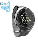 Lokmat MK18 Étanche Sport Smartwatch Fitness Activité Tracker Smartphone Montre iOS Android iPhone Samsung Huawei Argent