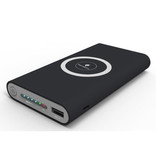 Stuff Certified® Cargador inalámbrico Qi Powerbank 10,000mAh Batería de emergencia Batería Cargador inalámbrico Pad Negro