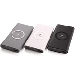 Stuff Certified® Chargeur de banque d'alimentation sans fil Qi 10 000 mAh Batterie de secours Chargeur sans fil Pad Blanc