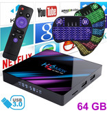 Stuff Certified® H96 Max 4K TV-Box Media Player Android Kodi - 4 GB RAM - 64 GB Speicher + drahtlose Tastatur