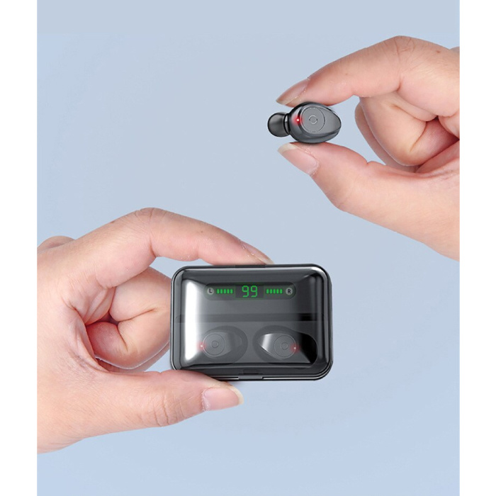 CBAOOO Auriculares F3 TWS Auriculares inalámbricos con control táctil inteligente Bluetooth 5.0 Auriculares inalámbricos en la oreja Auriculares 3000mAh Powerbank Negro