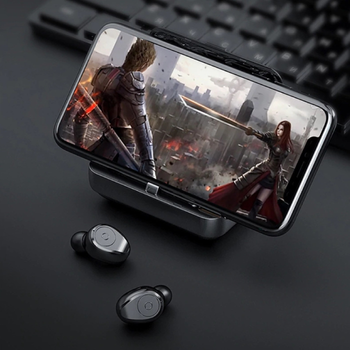 CBAOOO Auriculares F3 TWS Auriculares inalámbricos con control táctil inteligente Bluetooth 5.0 Auriculares inalámbricos en la oreja Auriculares 3000mAh Powerbank Negro