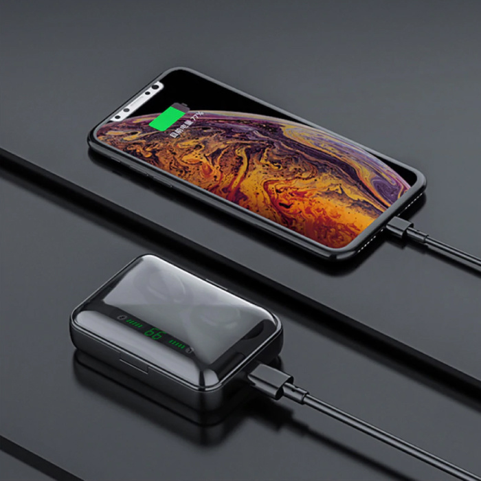 CBAOOO Auriculares F3 TWS Auriculares inalámbricos con control táctil inteligente Bluetooth 5.0 Auriculares inalámbricos en la oreja Auriculares 3000mAh Powerbank Negro