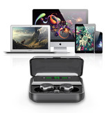 CBAOOO Auriculares F3 TWS Auriculares inalámbricos con control táctil inteligente Bluetooth 5.0 Auriculares inalámbricos en la oreja Auriculares 3000mAh Powerbank Negro