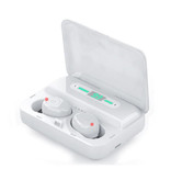 CBAOOO Écouteurs F3 TWS sans fil Smart Touch Control écouteurs Bluetooth 5.0 écouteurs intra-auriculaires sans fil écouteurs 3000mAh Powerbank blanc