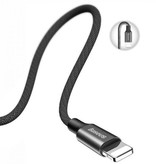 Baseus Lightning USB Oplaadkabel Datakabel 3M Gevlochten Nylon Oplader iPhone/iPad/iPod Zwart