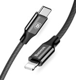 Baseus Cable de carga USB Lightning Cable de datos Cargador de nailon trenzado 3M iPhone / iPad / iPod Negro