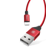 Baseus Lightning Cable de carga USB Cable de datos Cargador de nylon trenzado 3M iPhone / iPad / iPod Rojo