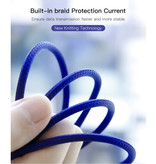 Baseus Lightning USB Charging Cable Data Cable 3M Braided Nylon Charger iPhone / iPad / iPod Blue