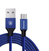 Baseus Câble de charge USB Lightning Câble de données Chargeur en nylon tressé 3M iPhone / iPad / iPod Bleu