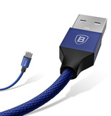 Baseus Cable de carga USB Lightning Cable de datos Cargador de nylon trenzado 3M iPhone / iPad / iPod Azul