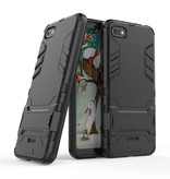 HATOLY iPhone 6 - Custodia protettiva per armatura robotica Custodia in TPU nera + cavalletto