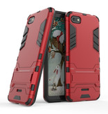 HATOLY iPhone 6 - Custodia protettiva per armatura robotica Custodia in TPU rossa + cavalletto