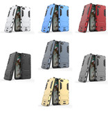 HATOLY iPhone 6 - Robotic Armor Case Cover Cas TPU Hoesje Zwart + Kickstand