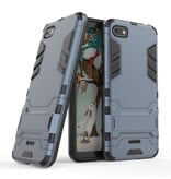 HATOLY iPhone 6 Plus - Robotic Armor Case Cover Cas TPU Hoesje Navy + Kickstand