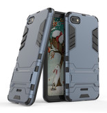 HATOLY iPhone 7 Plus - Robotic Armor Case Cover Cas TPU Case Navy + Béquille