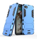 HATOLY iPhone 7 - Custodia protettiva per armatura robotica Custodia in TPU blu + cavalletto