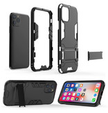 HATOLY iPhone 8 - Robotic Armor Case Cover Cas TPU Case Navy + Béquille