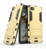 HATOLY iPhone 8 - Housse Robotic Armor Housse Cas TPU Gold + Béquille