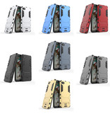 HATOLY iPhone 8 Plus - Roboter-Rüstungskoffer-Abdeckung Cas TPU-Hülle Blau + Ständer