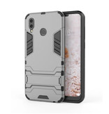 HATOLY iPhone X - Robotic Armor Case Cover Cas TPU Case Gray + Kickstand